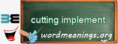 WordMeaning blackboard for cutting implement